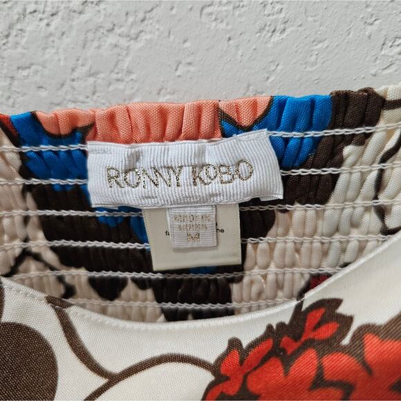 Ronny Kobo Groovy Floral Crop Top in Blue Aster - Picture 4 of 6